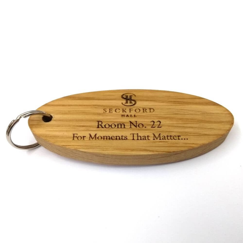 Key Fobs - Engraved Solid Oak - bhma